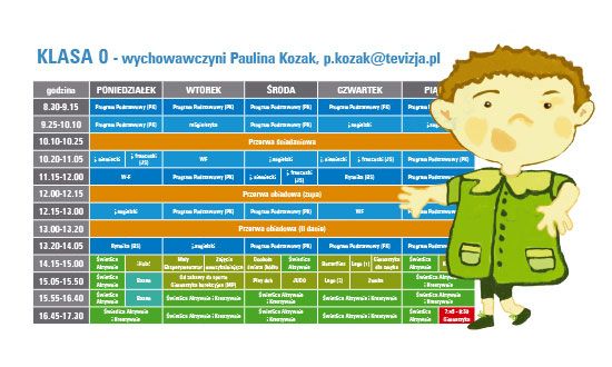 Plan Zajęć - Klasa Startowa - Towarzystwo Edukacyjne Vizja